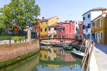 Fototapeta na wymiar picturesque Burano Island, Venice