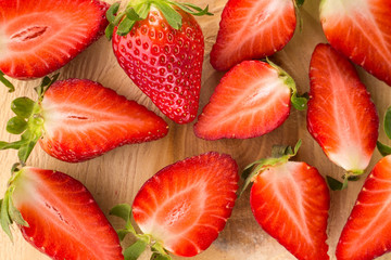 Strawberry on wooden background