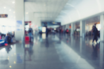 Background of airport hall out of focus