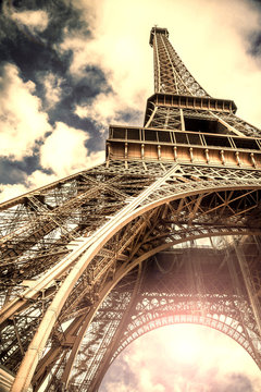 veduta vintage della Torre Eiffel
