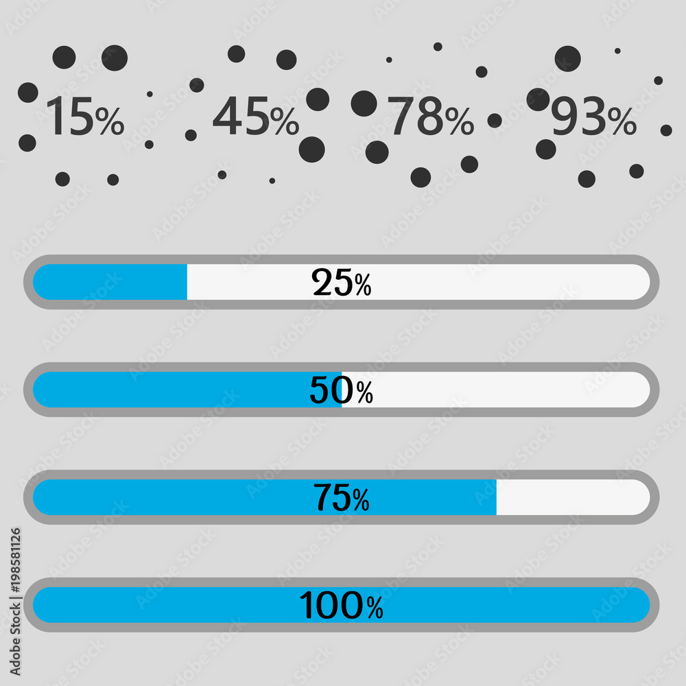 Fototapete preloaders and progress loading bars template set. vector illustration.