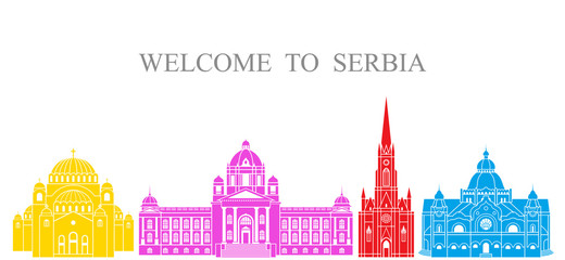 Fototapeta premium Abstract architecture. Isolated Serbia architecture on white background