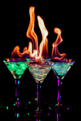 Fire in the glasses