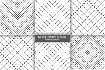 Set of dotted seamless patterns