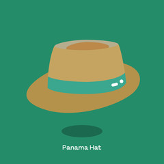 PANAMA HAT
Straw panama hat with brim and green leather decoration. Light weight straw hat with traditional brim and light. Panama hat is very popular for casual look. 