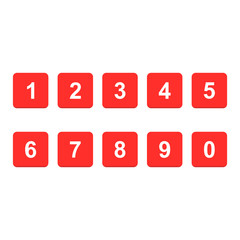 number set isolated vector 