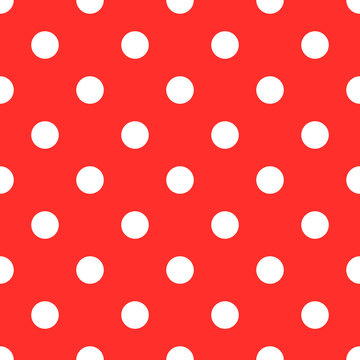 red white polkadot seamless pattern background vector