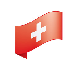 Fototapeta premium Switzerland flag, vector illustration