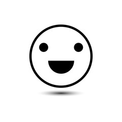 Happy smiley face emoticon line art icon for apps and websites