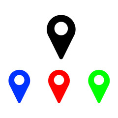 Black Round Geo Location Pin vector icon