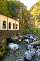 Fototapeta na wymiar Hydroelectric power station in the mountains of Italy.