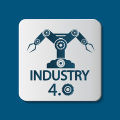 Industry 4.0 icon,logo factory,technology concept.vector illustration