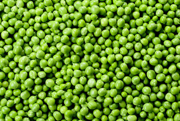 Fototapeta na wymiar Green Peas. Green background. Peas background. Top view.