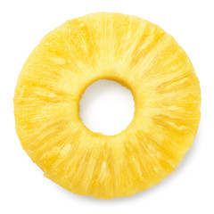 Pineapple slice isolated. Pineapple ring on white.