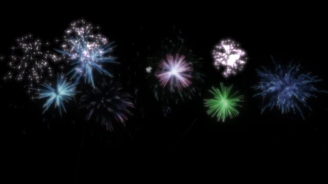 Fireworks. Alpha channel included.