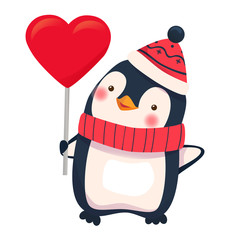 penguin holding heart © Visual Content