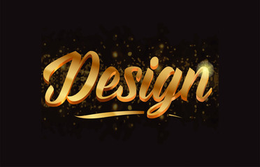 word text with sparkle and glitter background in gold, suitable for card, brochure or typography logo design