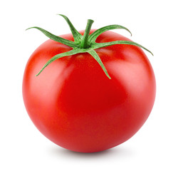 Tomato isolated. Tomato on white. With clipping path. Full depth of field.