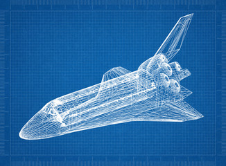 Space shuttle 3D blueprint © Marko