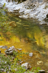 Mountain fast river in the mountains of Italy.