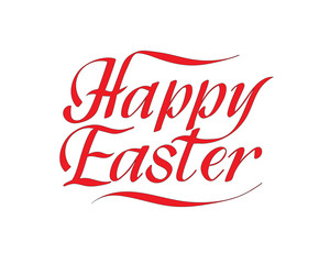 happy Easter Hand drawn calligraphy and brush pen lettering. design for holiday greeting card and invitation of the happy Easter day
