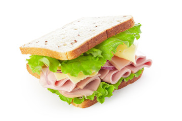 sandwich on white background