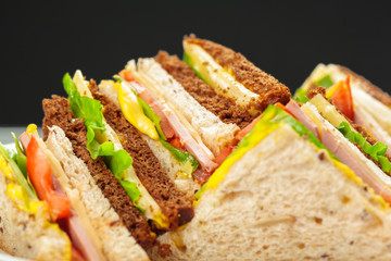 sandwich on a wooden table