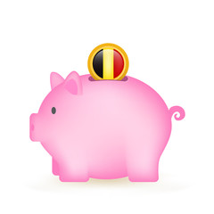Belgium Flag Coin Piggy Bank Savings