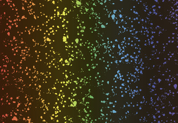 Iridescent horizontal background with multi-colored blots on a black surface. Vector.