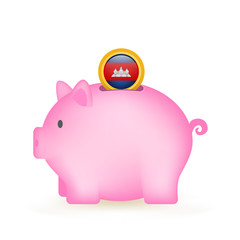 Cambodia Flag Coin Piggy Bank Savings