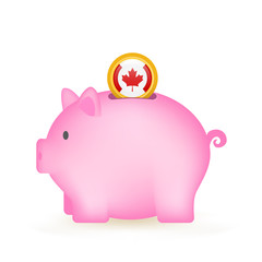 Canada Flag Coin Piggy Bank Savings