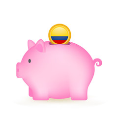 Colombia Flag Coin Piggy Bank Savings