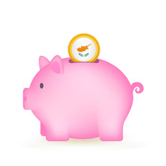 Cyprus Flag Coin Piggy Bank Savings