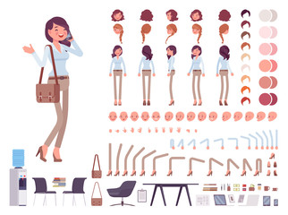 Smart casual woman character creation set