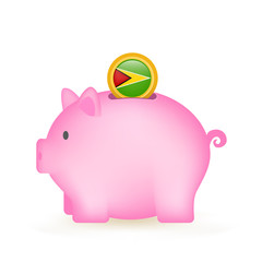 Guyana Flag Coin Piggy Bank Savings