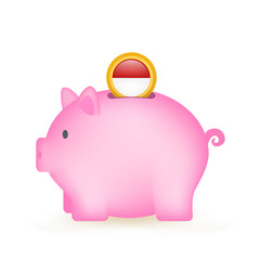 Indonesia Flag Coin Piggy Bank Savings