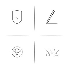 Web Applications simple linear icons set. Outlined vector icons