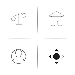 Web Applications simple linear icons set. Outlined vector icons
