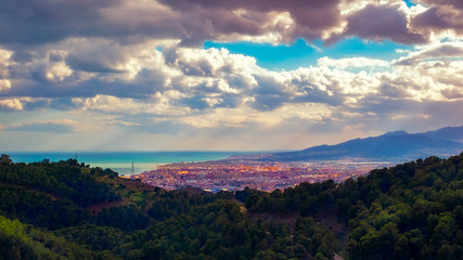 Fototapeta na wymiar Panorama over the Malaga city, Spain