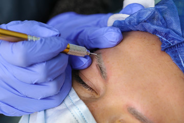 Remove microblasting old makeup.