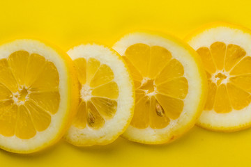 yellow lemon slices wedges bottom
