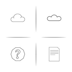 Cyber Security simple linear icons set. Outlined vector icons