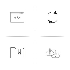 Files And Folders, Sign simple linear icons set. Outlined vector icons