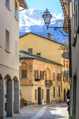 Bormio - Via Roma, main street of medieval old town of Bormio - 198606565