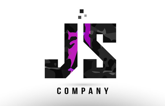 purple black alphabet letter js j s logo