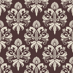 Vintage damask seamless pattern. Classical luxury texture for wallpapers, wrapping, textile. Vector Illustration