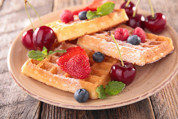 waffles and berry fruit