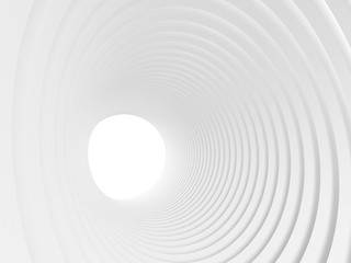 Abstract of white circle architectural pattern,Concept of future design of architecture,3d rendering	