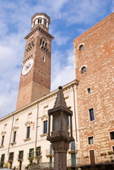 Fototapeta na wymiar Torrei dei Lamberti, Verona in Italy