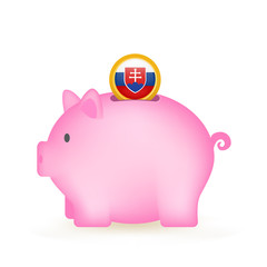 Slovakia Flag Coin Piggy Bank Savings